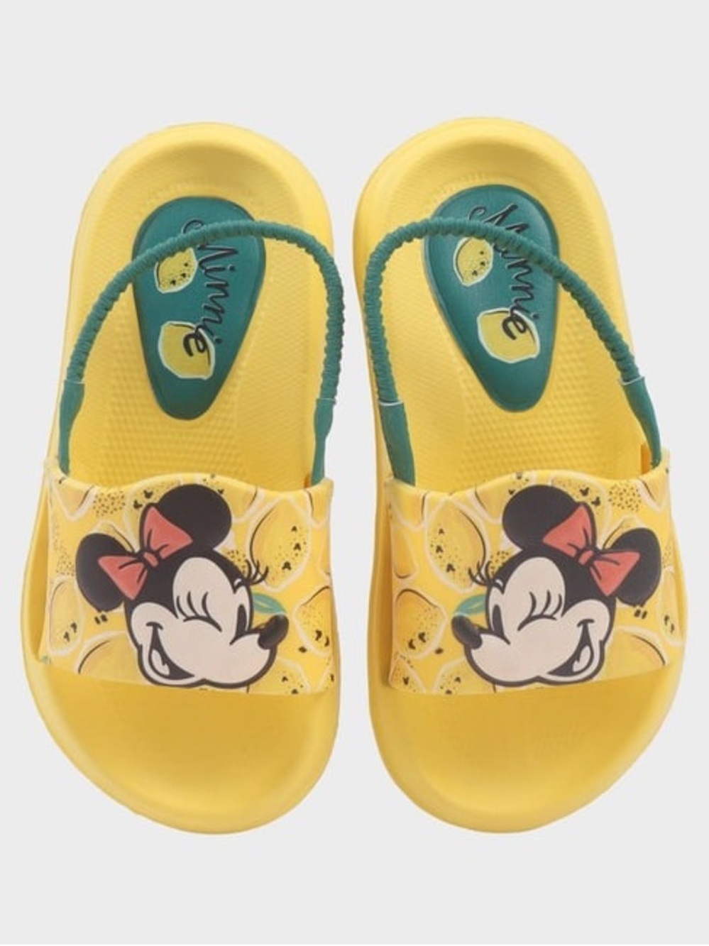 Disney Girls' Minnie Mouse Slide Sandals - Yellow Size 11/12